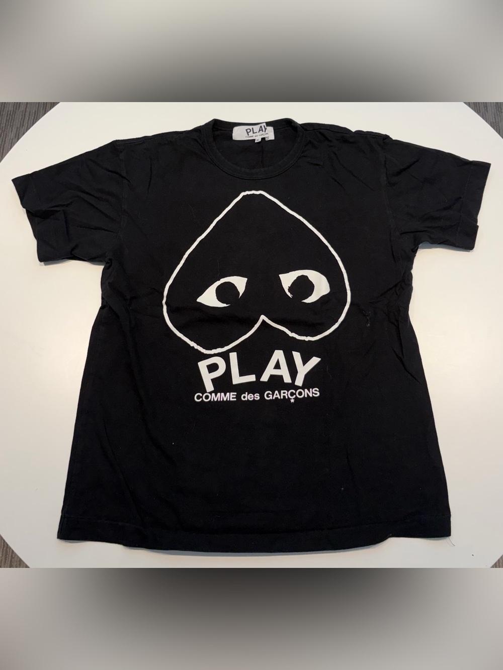 Comme des Garçons PLAY Black Logo Neck Tag Tee